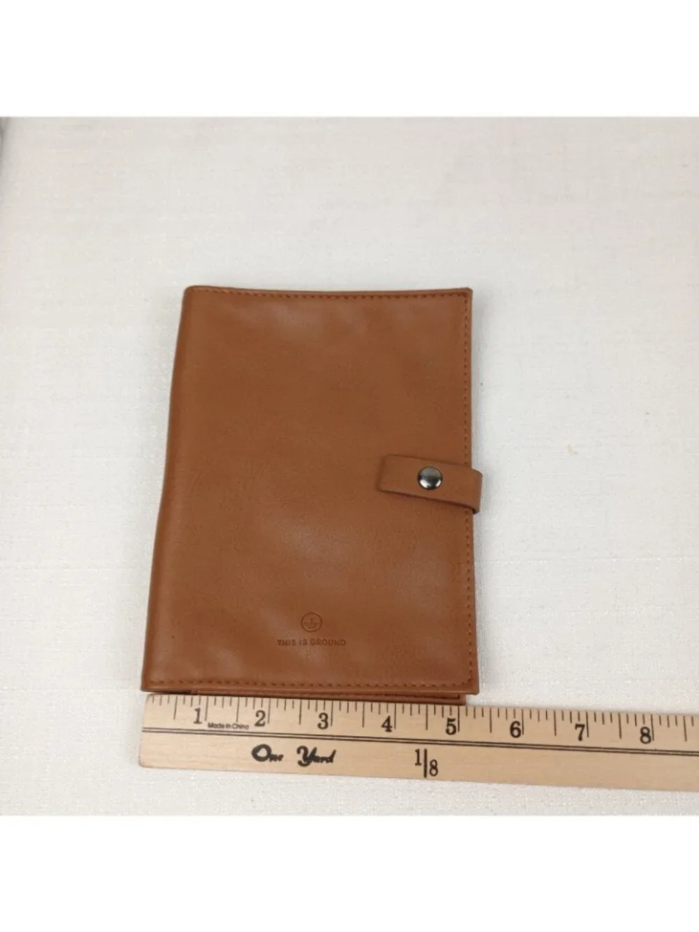 American Airlines This Is Ground Leather Travel Document Case brown snap pouch
